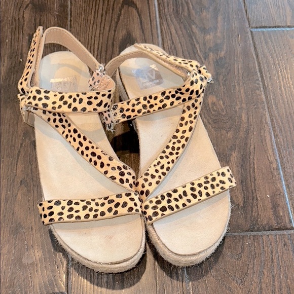 Dolce vita Leopard Print Women's Sandals size 8 1/2 calf hair - Picture 1 of 7